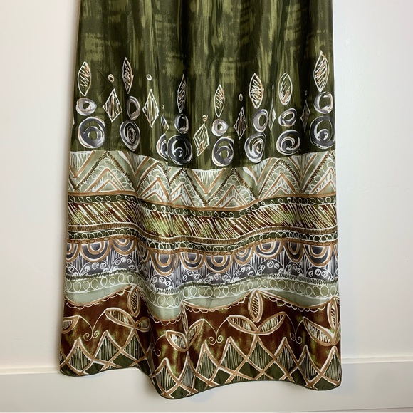 Mine Green & Brown Tropical Strapless Maxi Dress - Picture 7 of 7